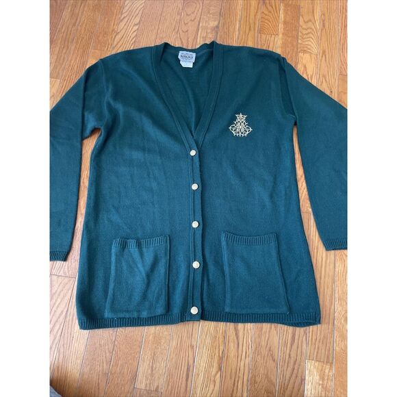 So Nikki Sweaters - Vintage Nikki Green And‎ Gold Button Down Cardigan Sweater Made In USA Size M